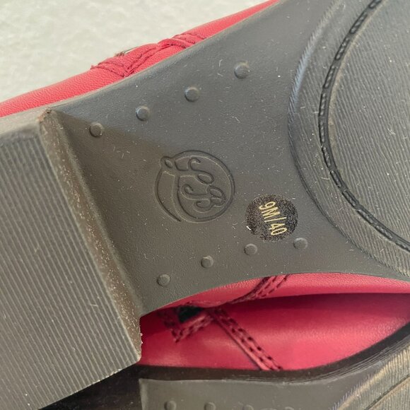 NEW Lucky Brand Womens Size 9M Basel Red Leather Ankle Boots - Picture 9 of 10